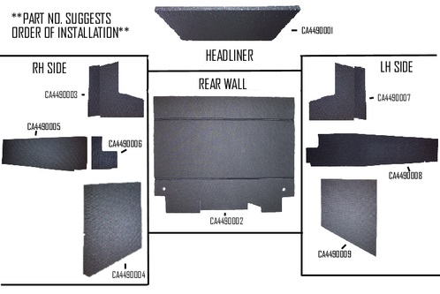 UCA99208     Cab Kit with Headliner---Black---4490, 4690, 4890 